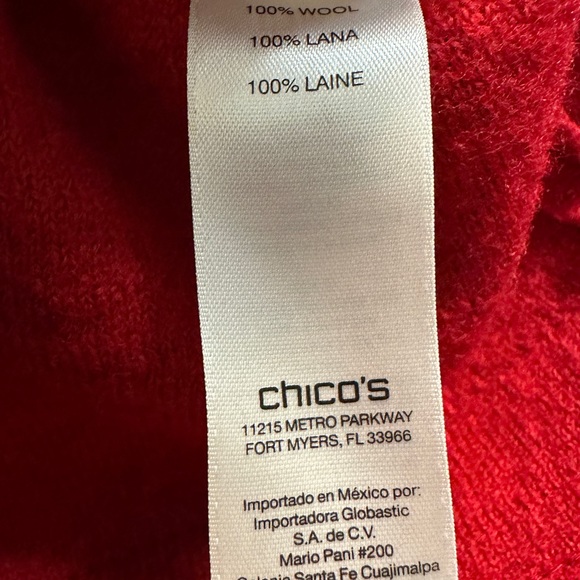 Chico’s women’s jacket. Size 8 or Chico’s Size 1 Red. Toggle closure. 💯 wool. - Picture 5 of 6